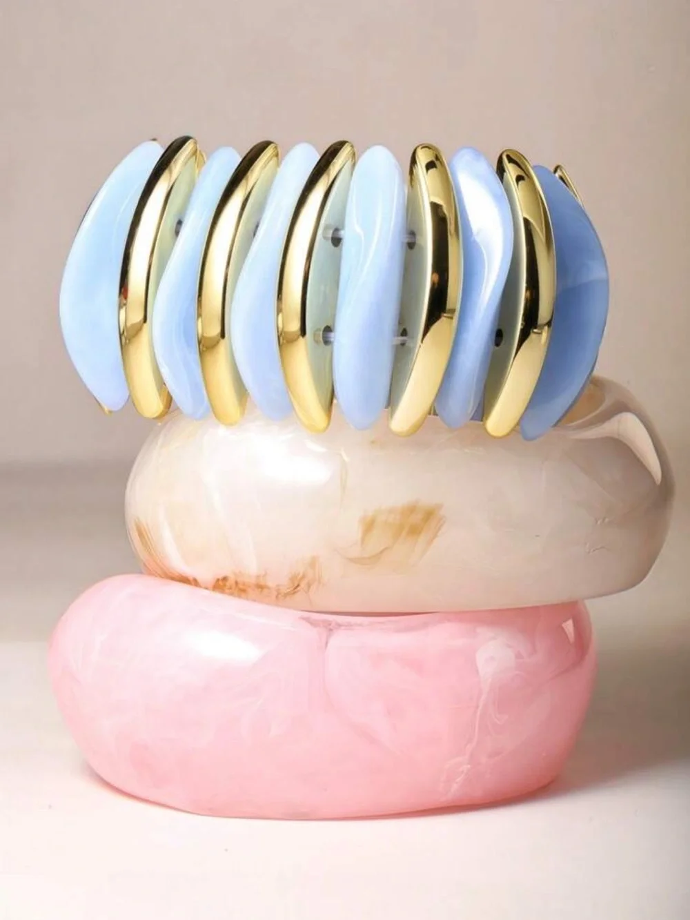 Chunky Marbled Resin Bangle Bracelet N2285